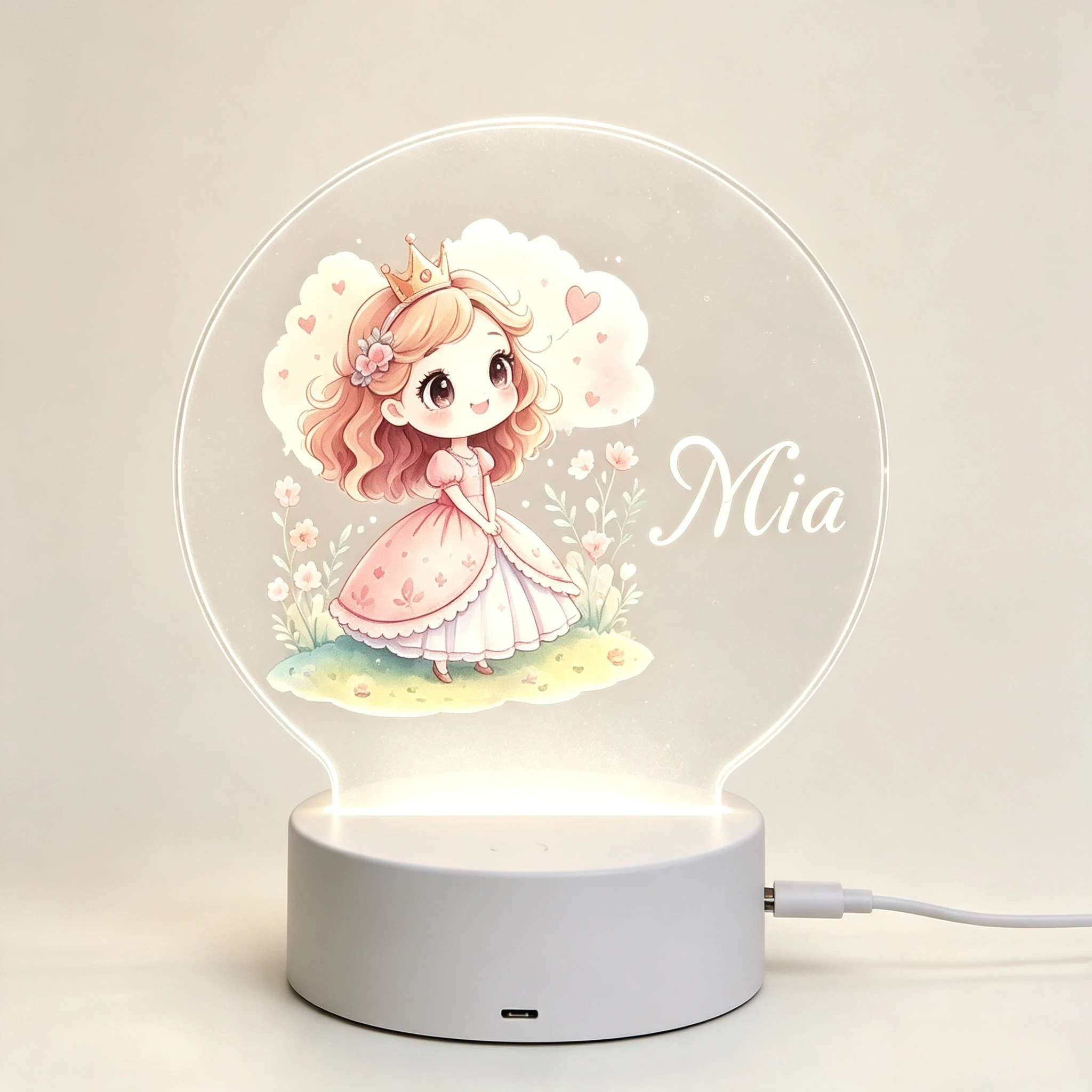 Baby Nursery Night Light - Lampe de nuit LED ronde en