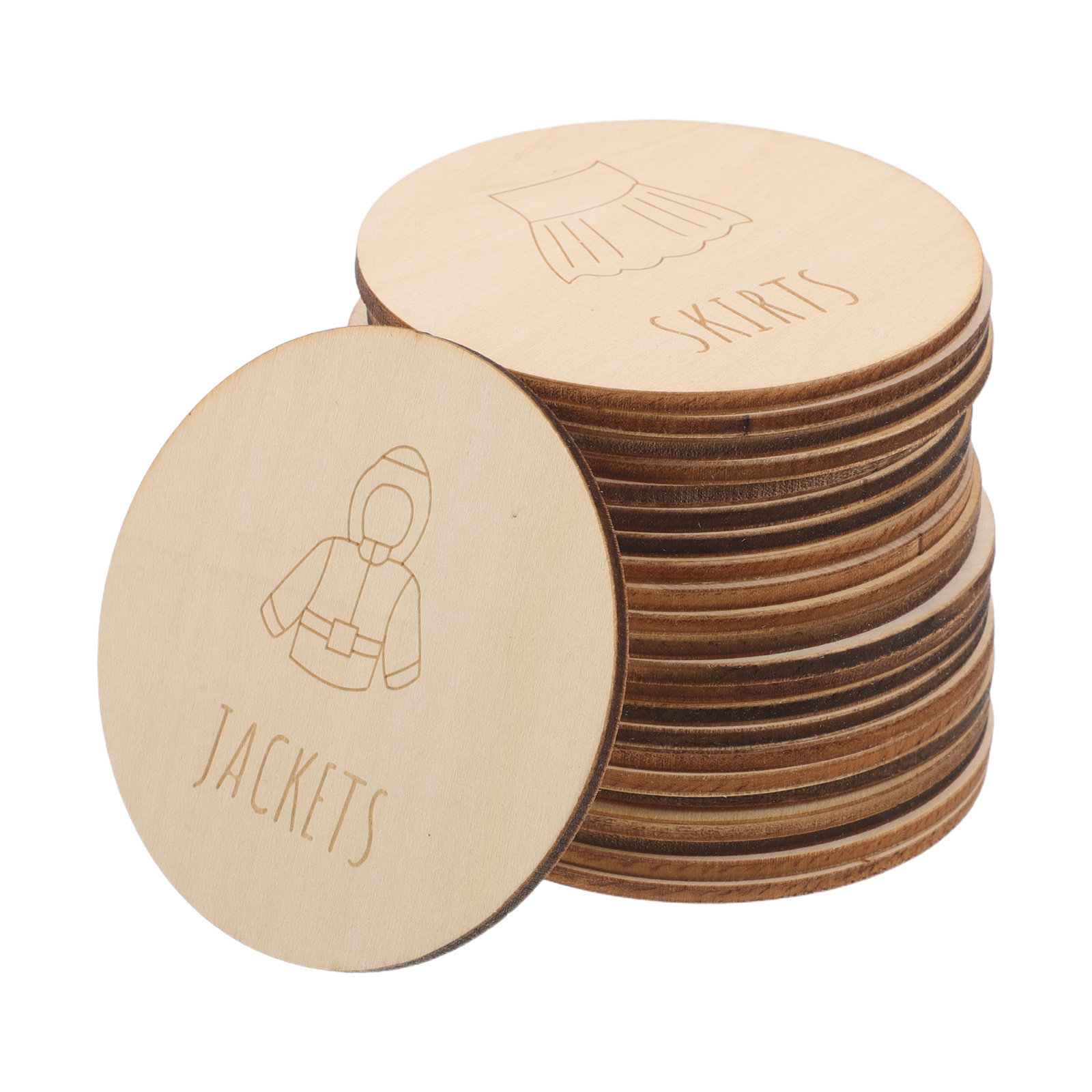 Baby Nursery Drawers - 23 étiquettes en bois pour vêtements