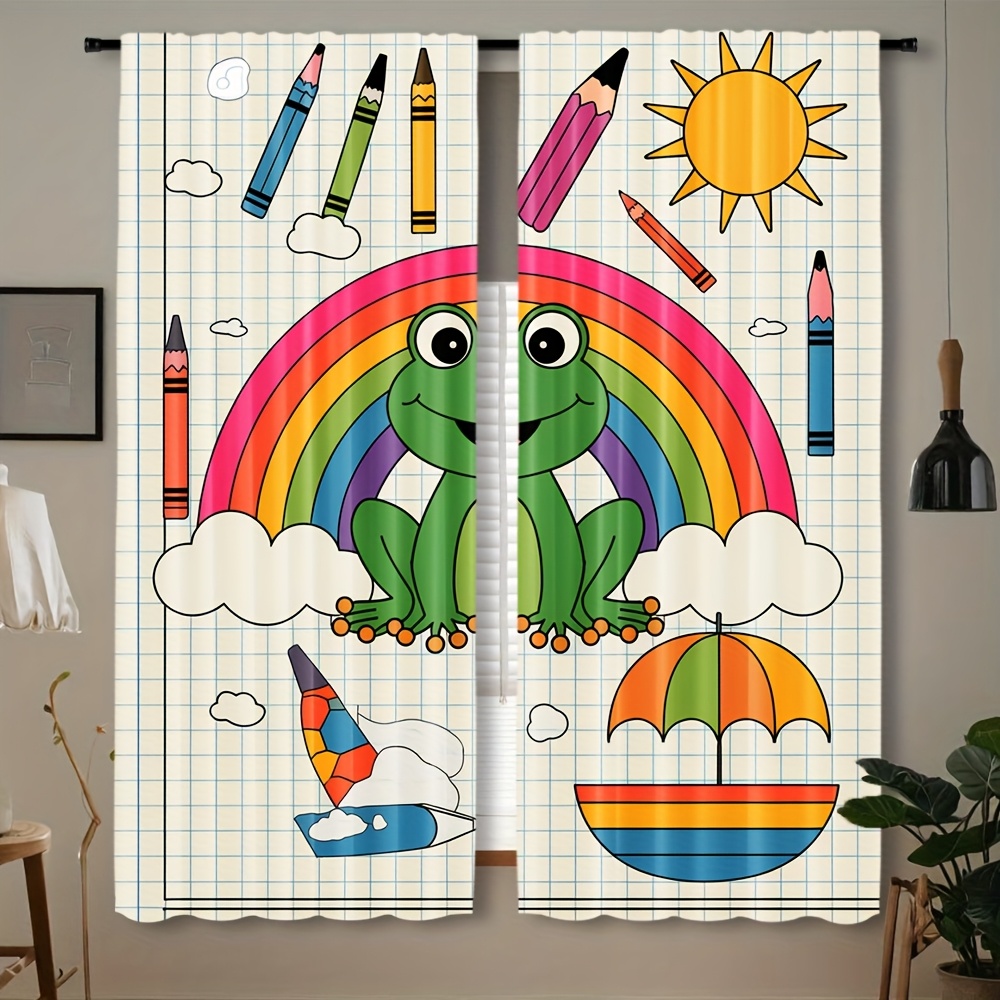 Baby Nursery Colors - Décoration Murale Mignonne Grenouille Arc-en-ciel pour