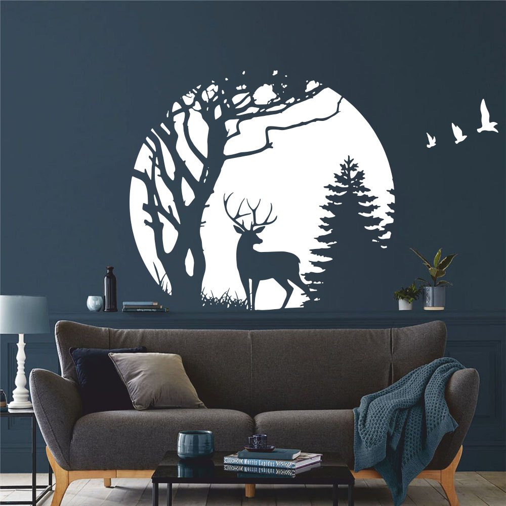 Baby Nursery Tree - Autocollant Mural Cerf de la Forêt,