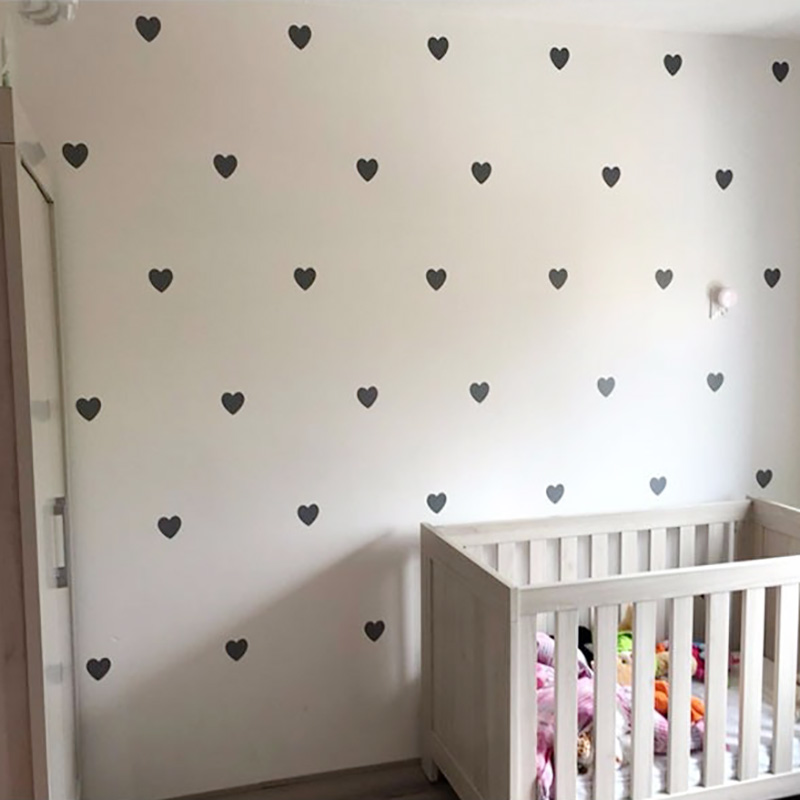 Baby Nursery Girl Room - Autocollants décoratifs en forme de cœur