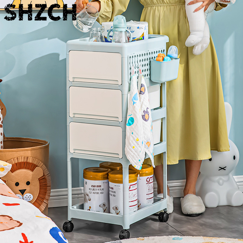 Baby Nursery Drawers - Chariot de rangement mobile crème, organisateur