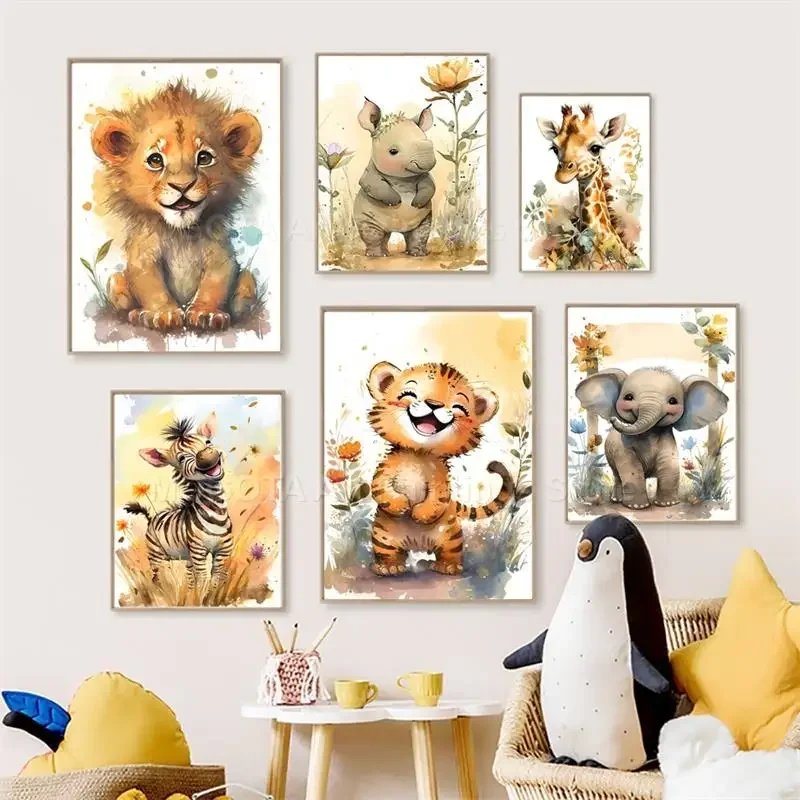 Baby Nursery Prints - Tableau mural en toile pour chambre