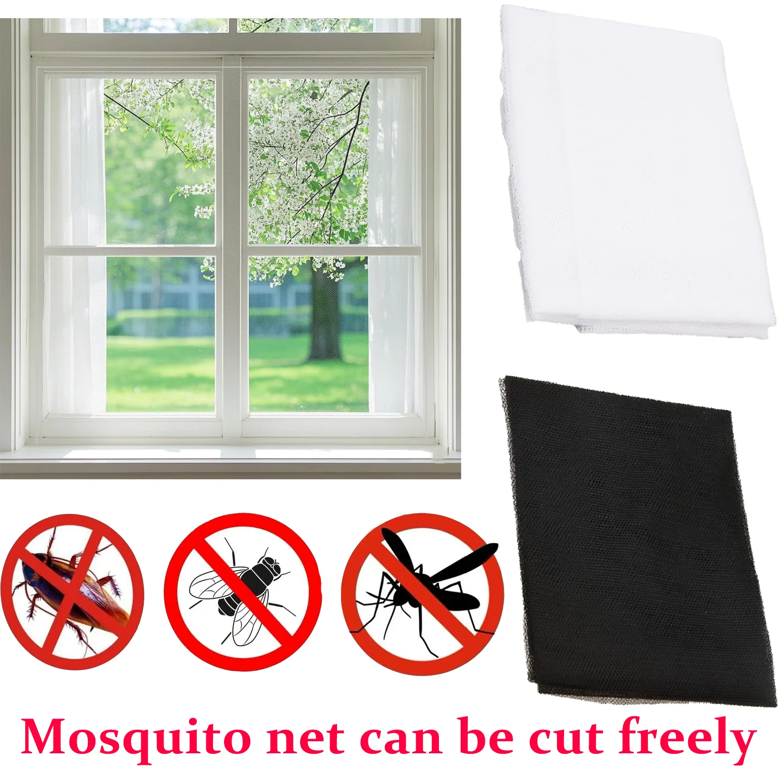 Baby Nursery Hooks - Moustiquaire de fenêtre DIY anti-insectes, filet