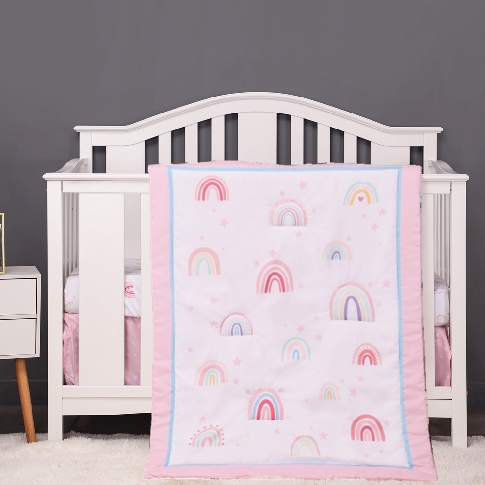 Baby Nursery Bedding Sets - 3 pièces arc-en-ciel bébé infantile berceau