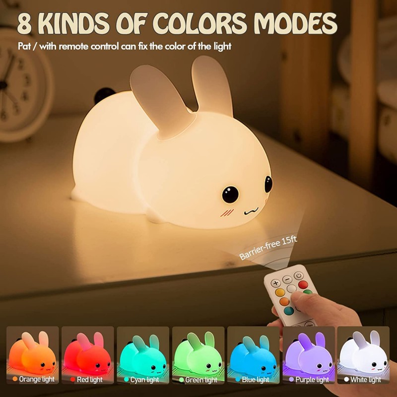 Baby Nursery Night Light - Lampe LED en Forme de Lapin