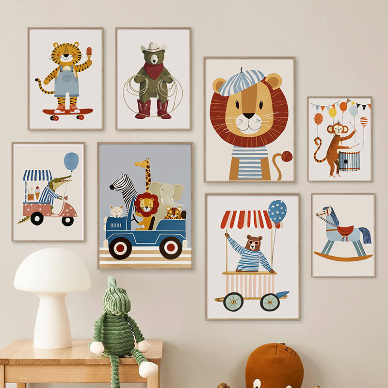 Baby Nursery Items - Tableau mural en toile amusant avec