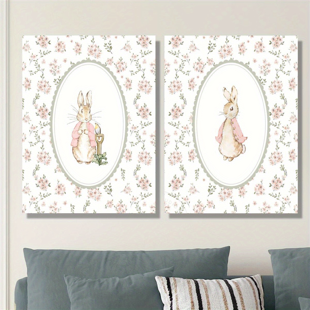 Baby Nursery Prints - Lot de 2 tableaux sur toile