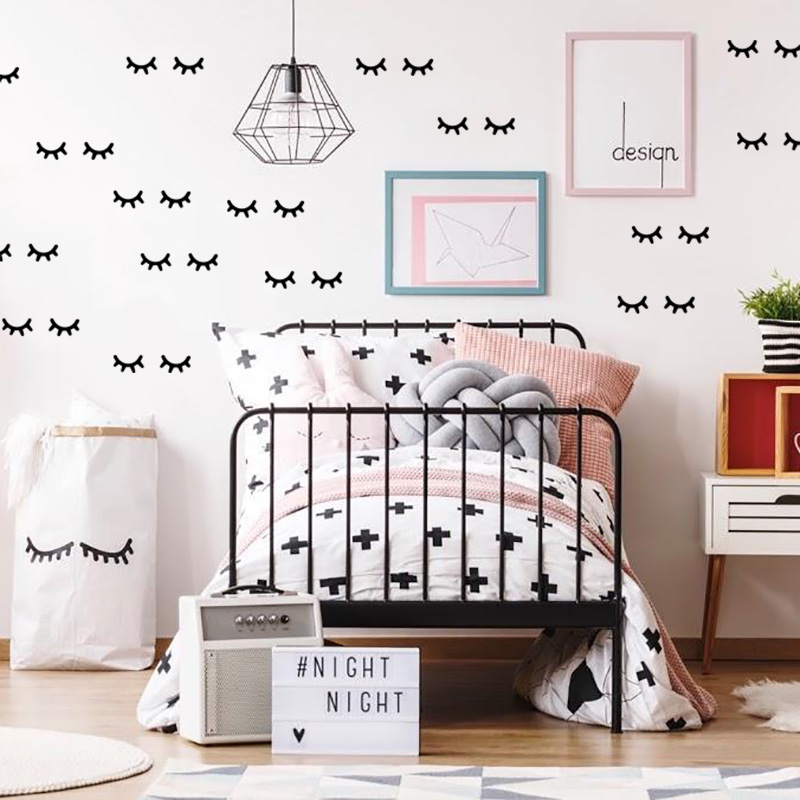 Baby Nursery Girl Room - Autocollants Muraux en Forme de Cils