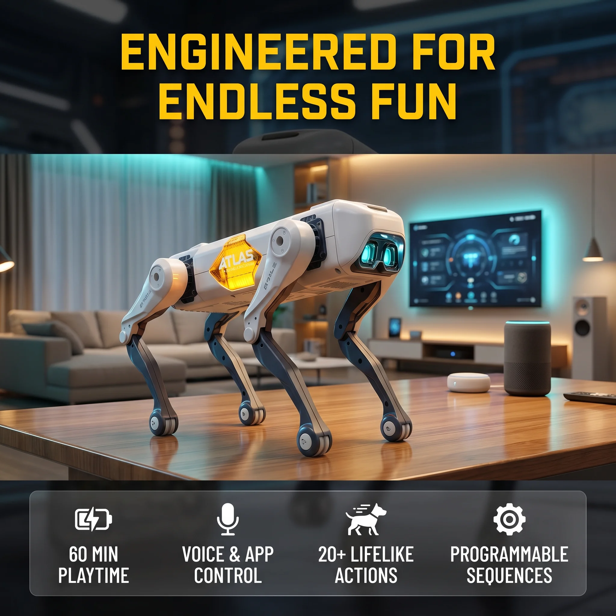 Baby Nursery Gifts - Robot chien intelligent IA, contrôle vocal
