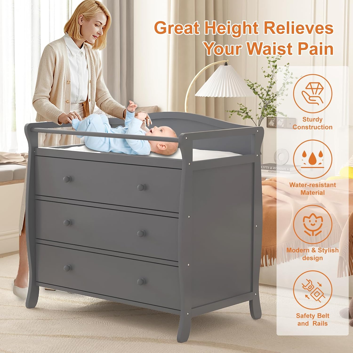 Table à langer pour bébé à 3 t - Baby Nursery Drawers avis et prix