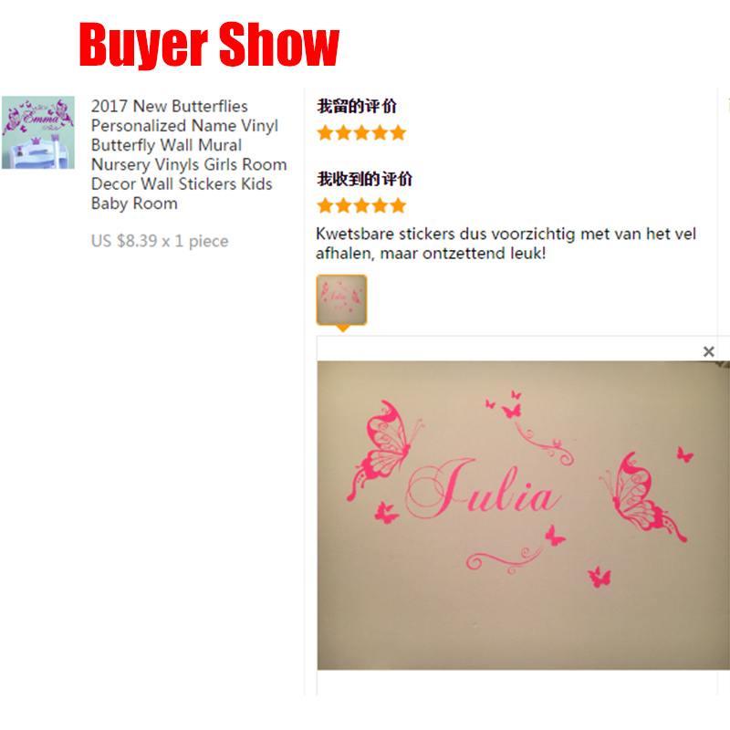 Papillons en vinyle avec nom p - Baby Nursery Girl Room avis et prix