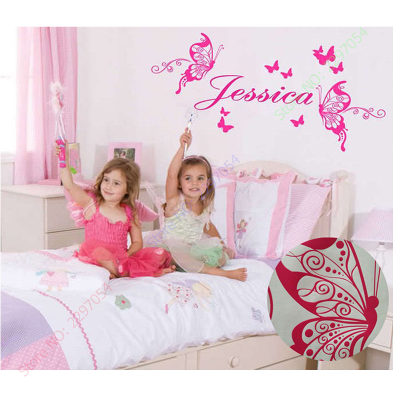 Papillons en vinyle avec nom p - Baby Nursery Girl Room avis et prix