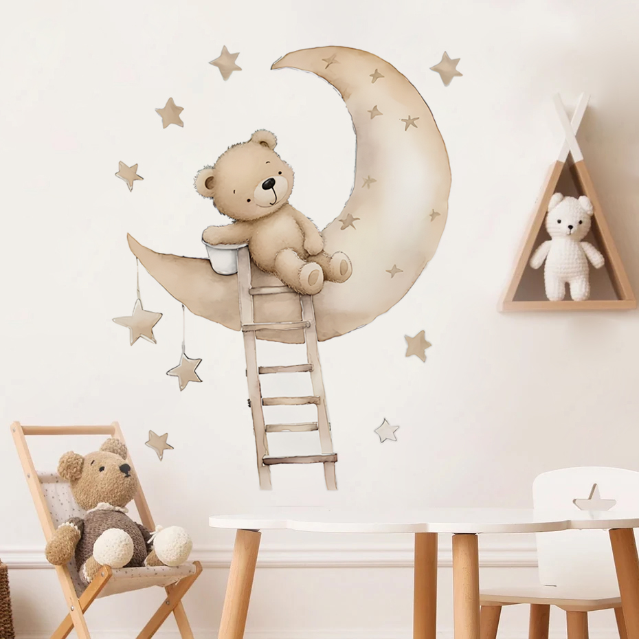 Autocollants muraux ours étoil - Baby Nursery Girl Room avis et prix