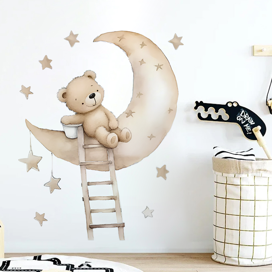 Autocollants muraux ours étoil - Baby Nursery Girl Room avis et prix