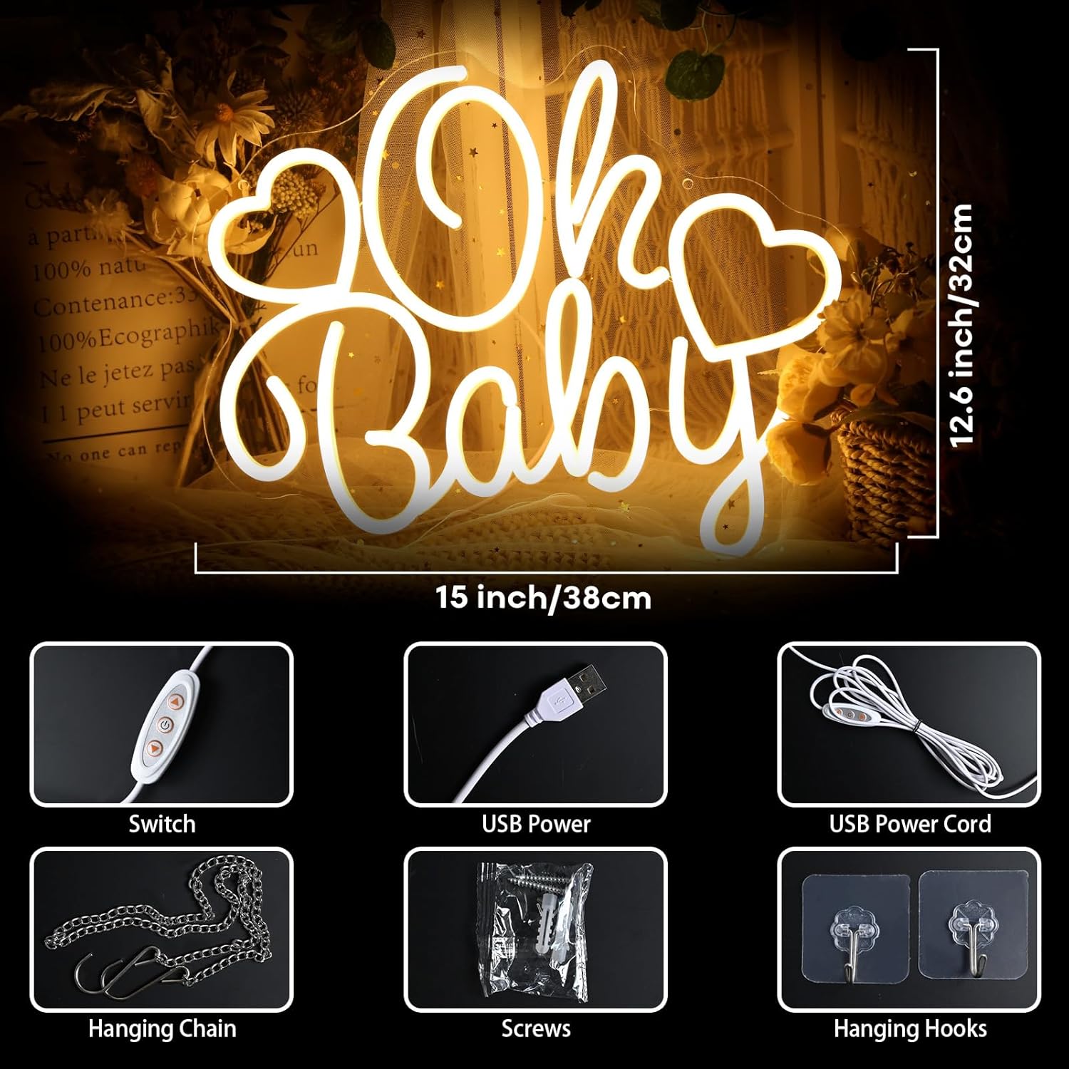 Panneau lumineux LED « Oh Baby - Baby Nursery Wall Lights avis et prix
