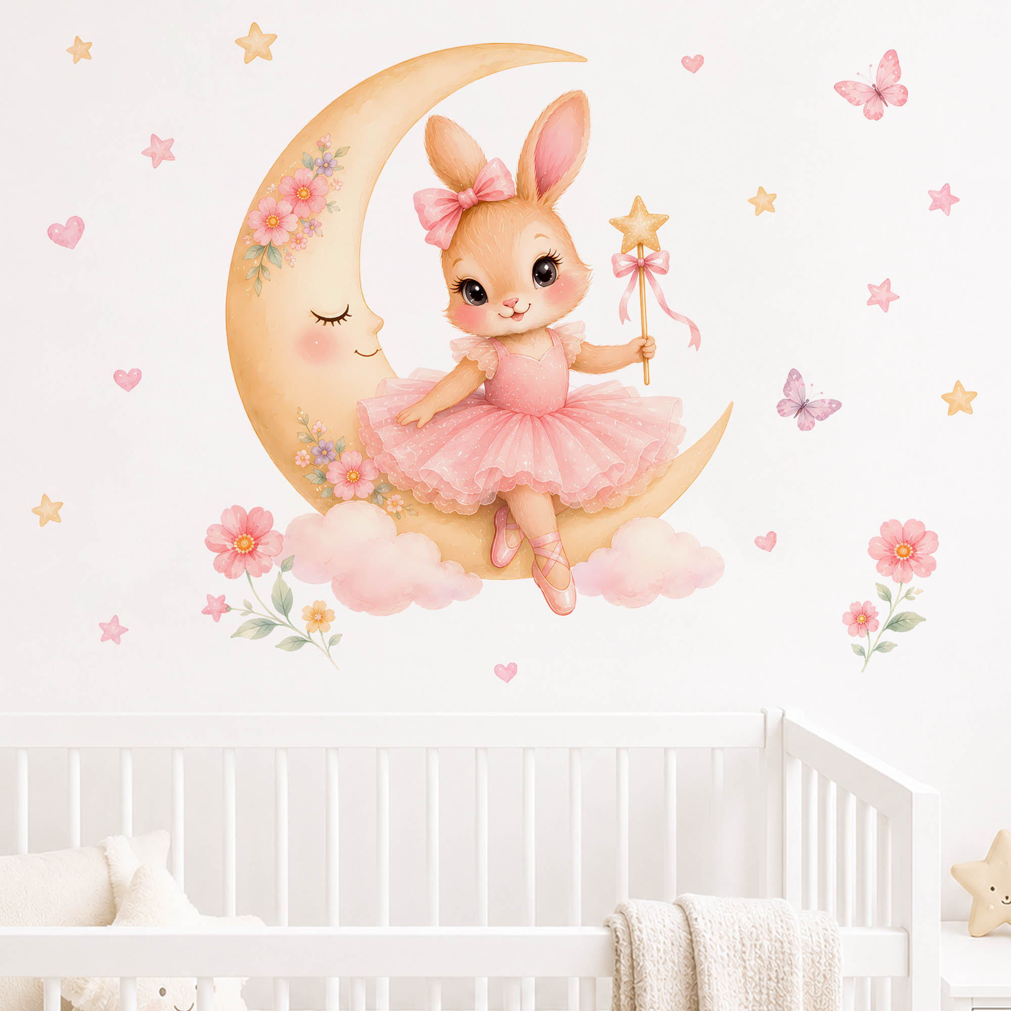 Autocollants muraux lapin ball - Baby Nursery Girl Room avis et prix
