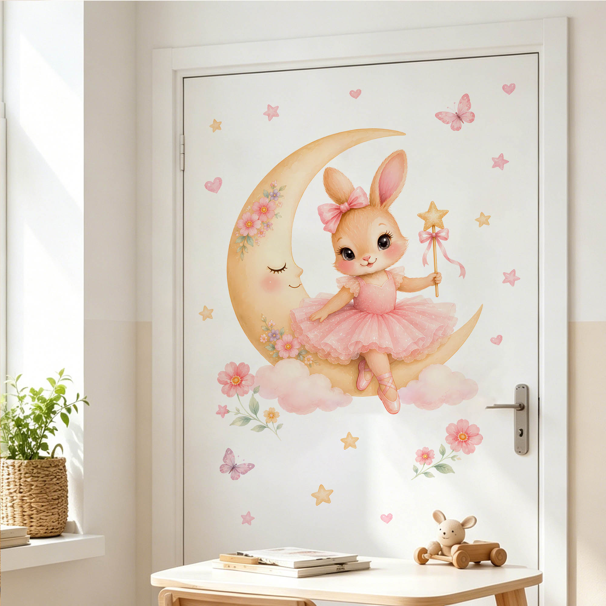 Autocollants muraux lapin ball - Baby Nursery Girl Room avis et prix