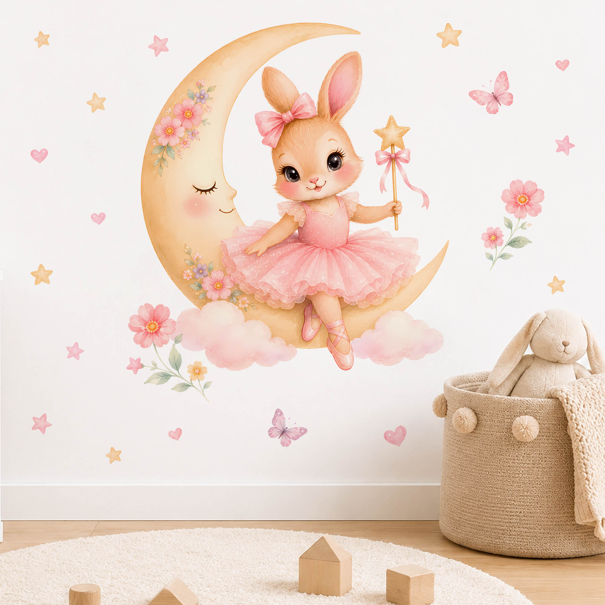 Autocollants muraux lapin ball - Baby Nursery Girl Room avis et prix