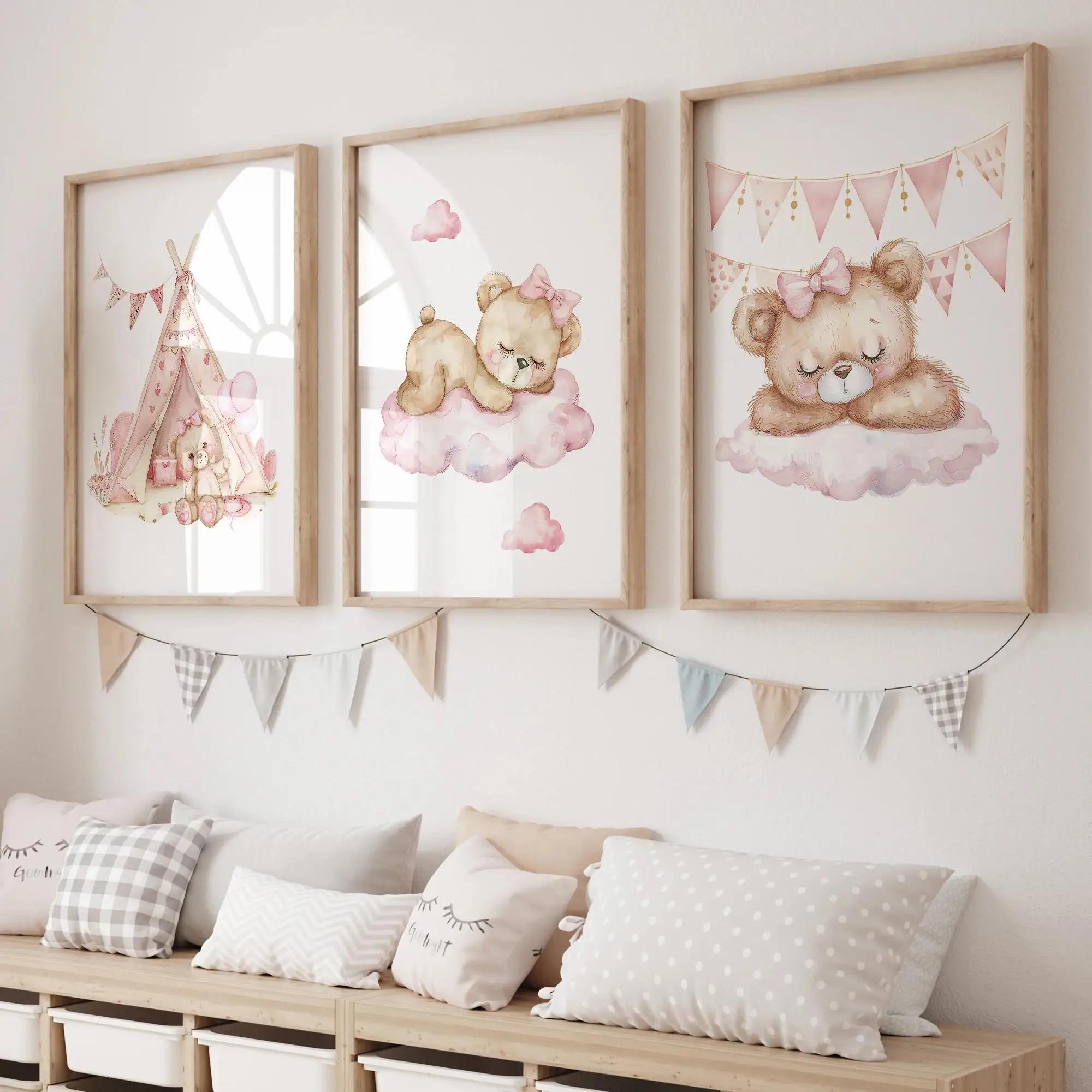 Carrousel ours de rêve rose, t - Baby Nursery Prints avis et prix