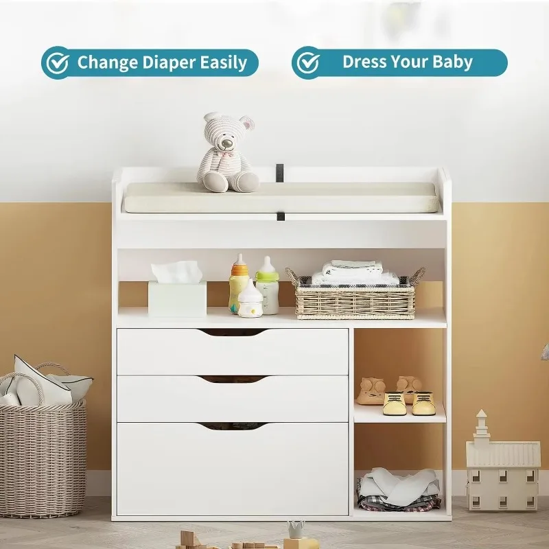 Table à langer contemporaine m - Baby Nursery Drawers avis et prix