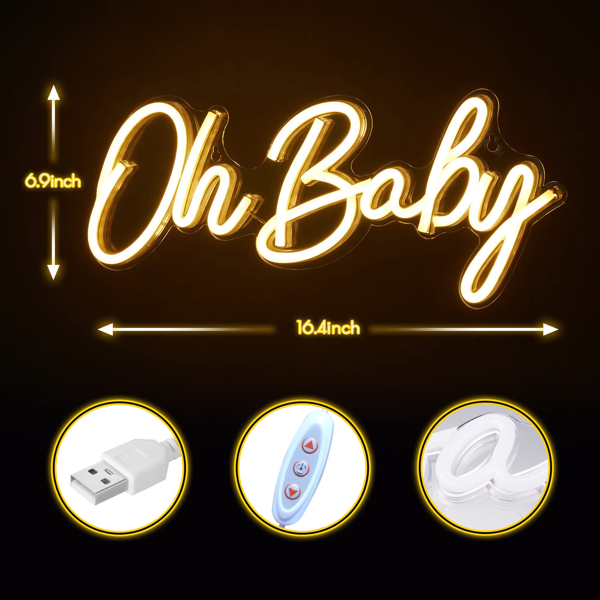 Panneau néon « Oh Baby » à LED - Baby Nursery Wall Lights avis et prix