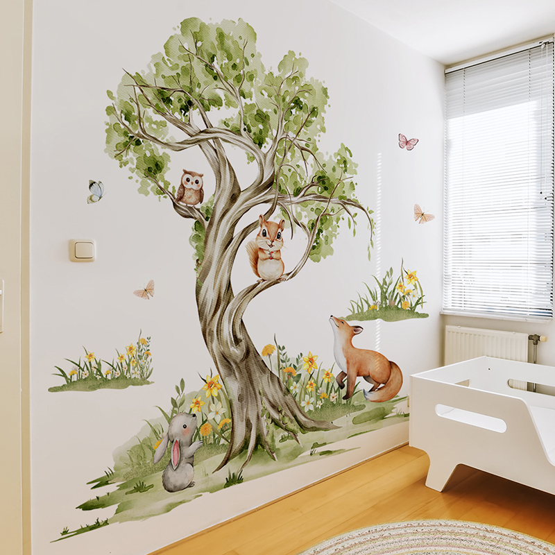 Autocollant mural aquarelle fo - Baby Nursery Tree avis et prix