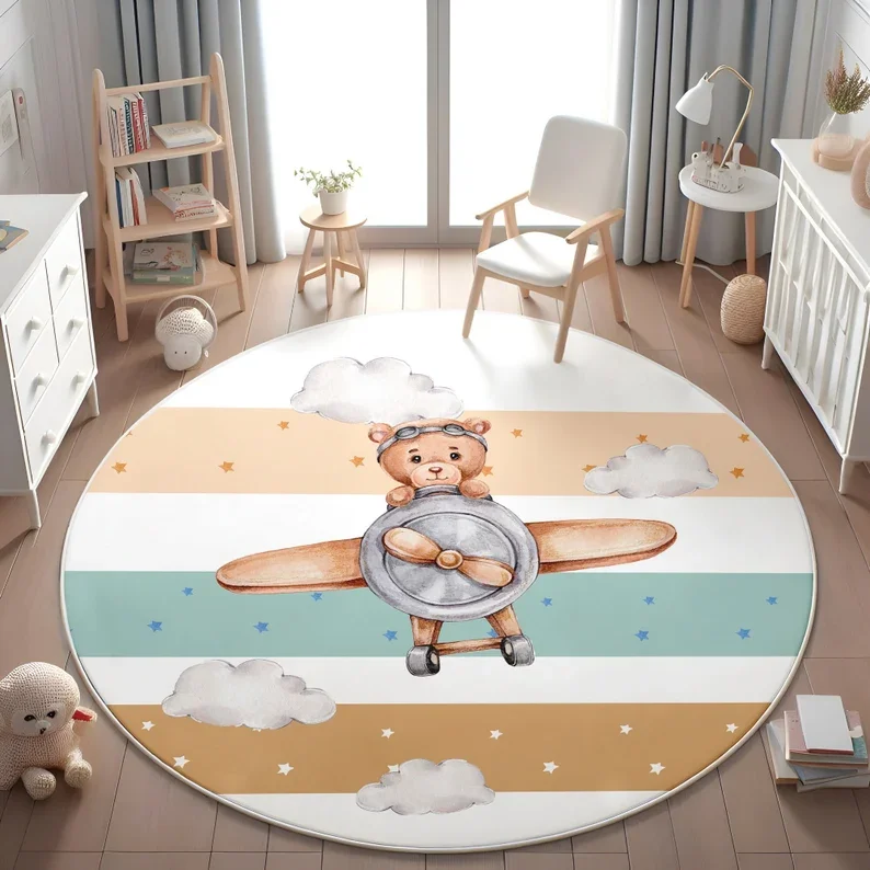 Tapis rond rose en forme de nu - Soft Rug Nursery avis et prix