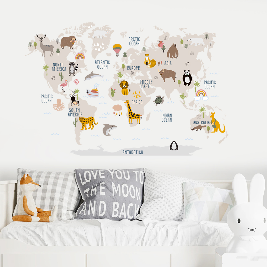 Autocollants muraux de carte d - Baby Nursery Girl Room avis et prix