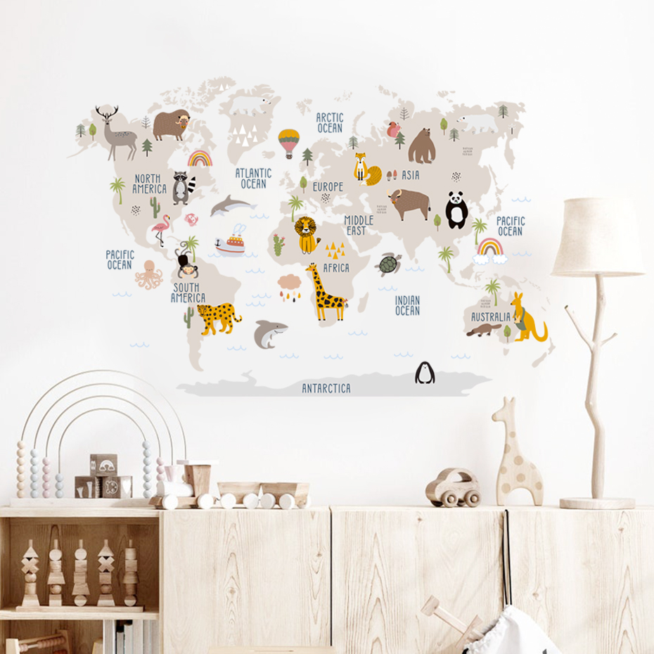 Autocollants muraux de carte d - Baby Nursery Girl Room avis et prix