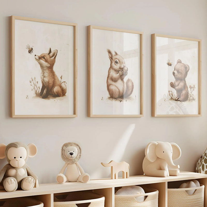 Affiches d'animaux (Ours, Lapi - Baby Nursery Prints avis et prix