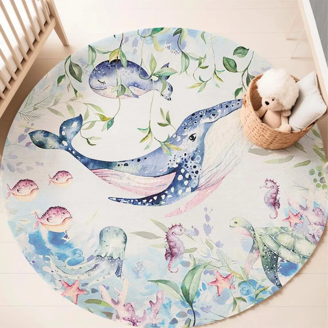 Tapis rond bleu marine pour sa - Soft Rug Nursery avis et prix